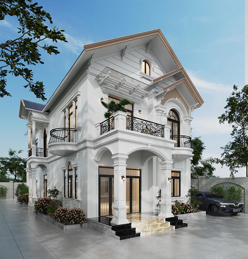 Biệt thự 2 tầng mái Thái đẹp biet thu 2 tang mai thai dep