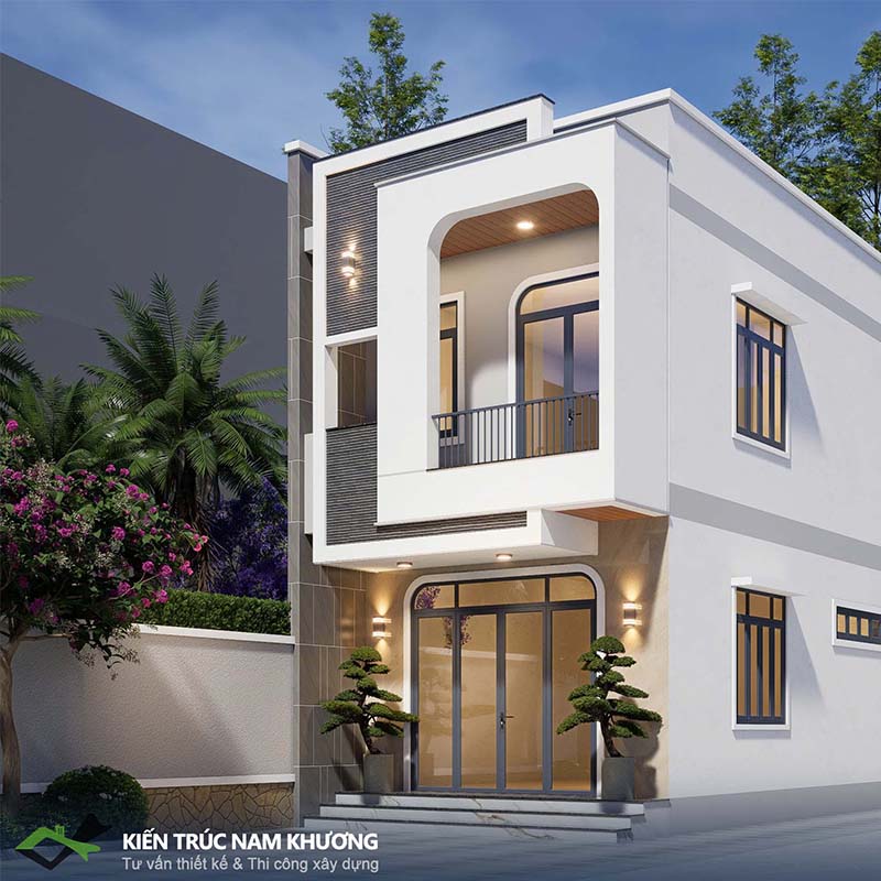 thiet ke nha 2 tang 3 phong ngu 80m