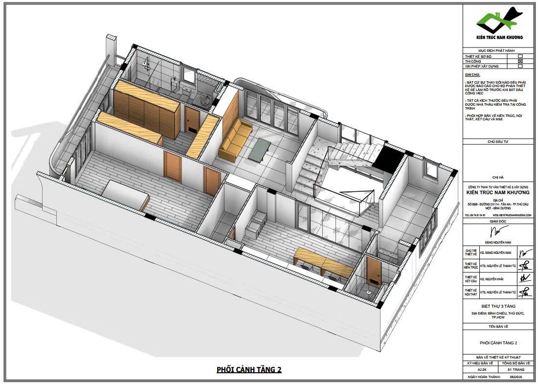 thiết kế 3d tầng lầu