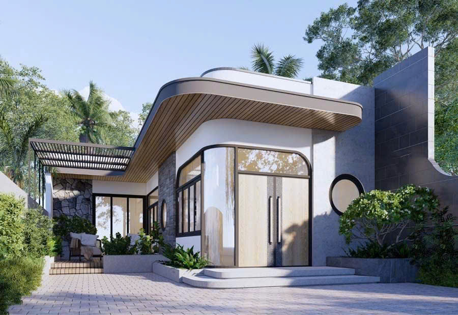 Nhà chữ L 2 tầng 600 triệu