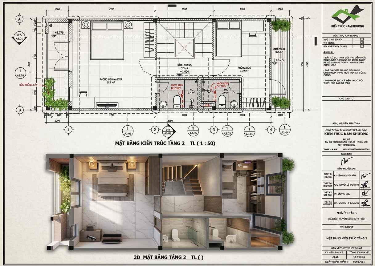Thiết kế mặt bằng nhà phố 5x12