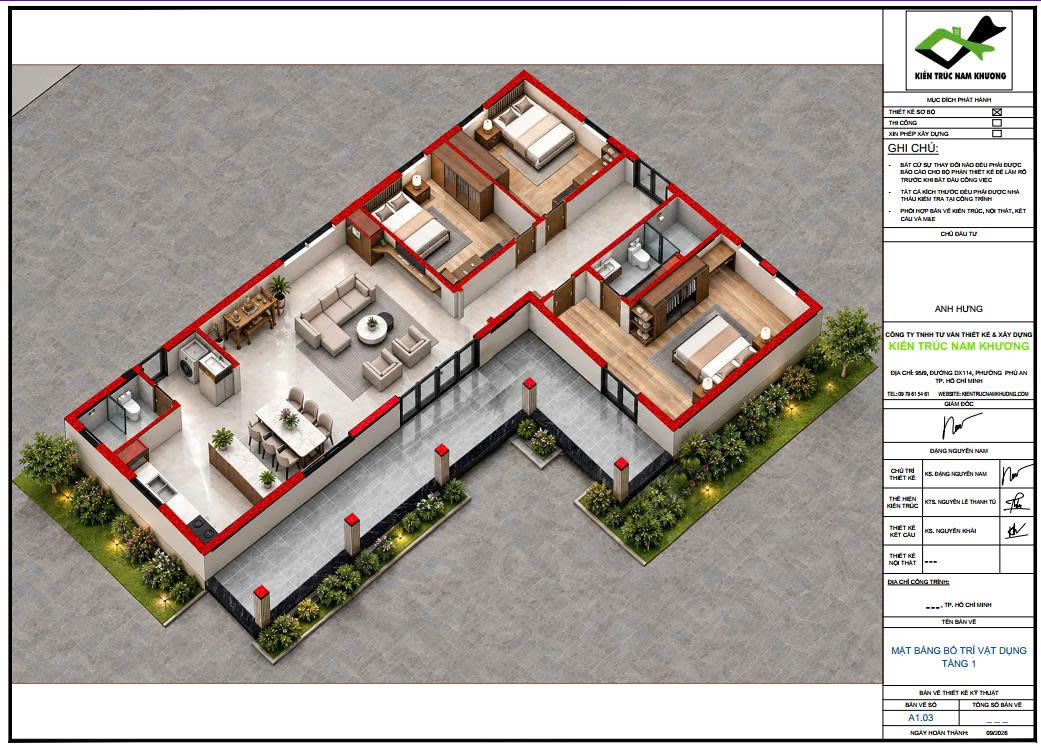 Thiết kế 3d Công năng nội thất 