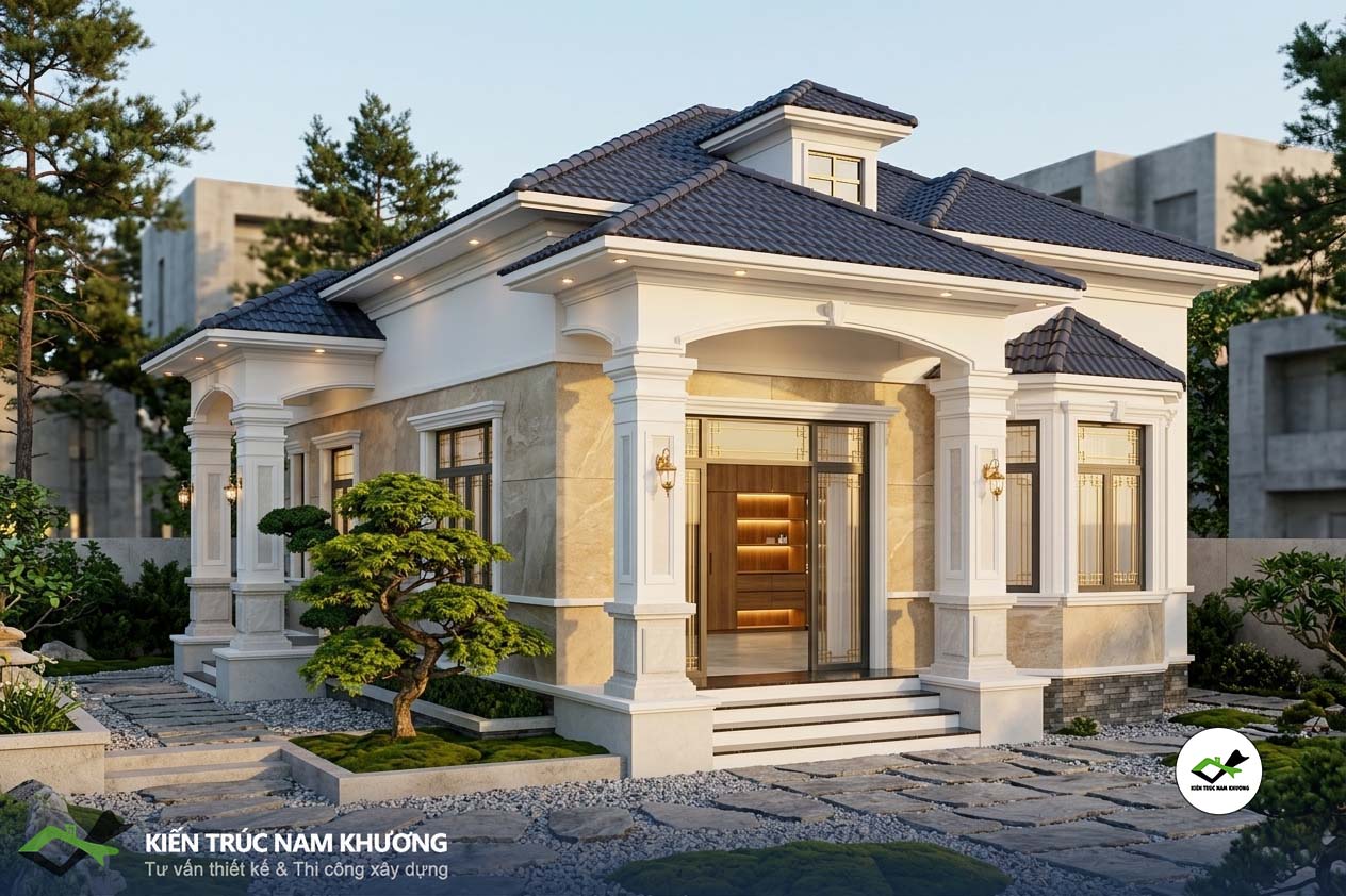 Thiết kế nhà cấp 4 mái Nhật tại Củ Chi 