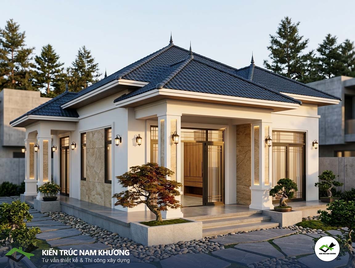 Thiết kế nhà cấp 4 mái Nhật tại Củ Chi 
